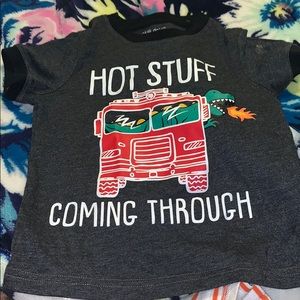 Toddler boys firetruck graphic tee